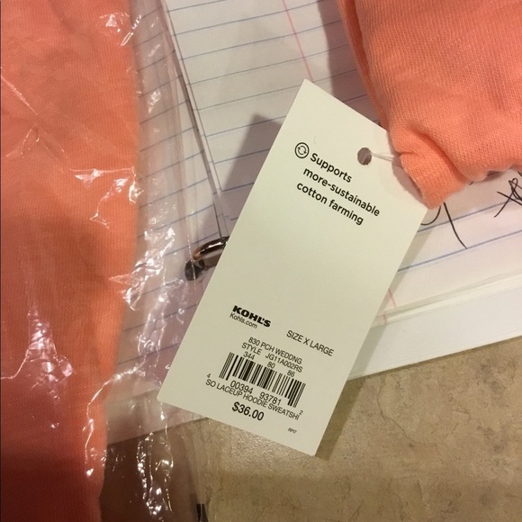 SO Peach XL lace up hoodie and high rise dolphin shorts both NWT - Picture 9 of 16